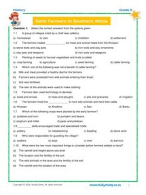 cover image of Grade 5 History Test 2: Early Farmers in Southern Africa